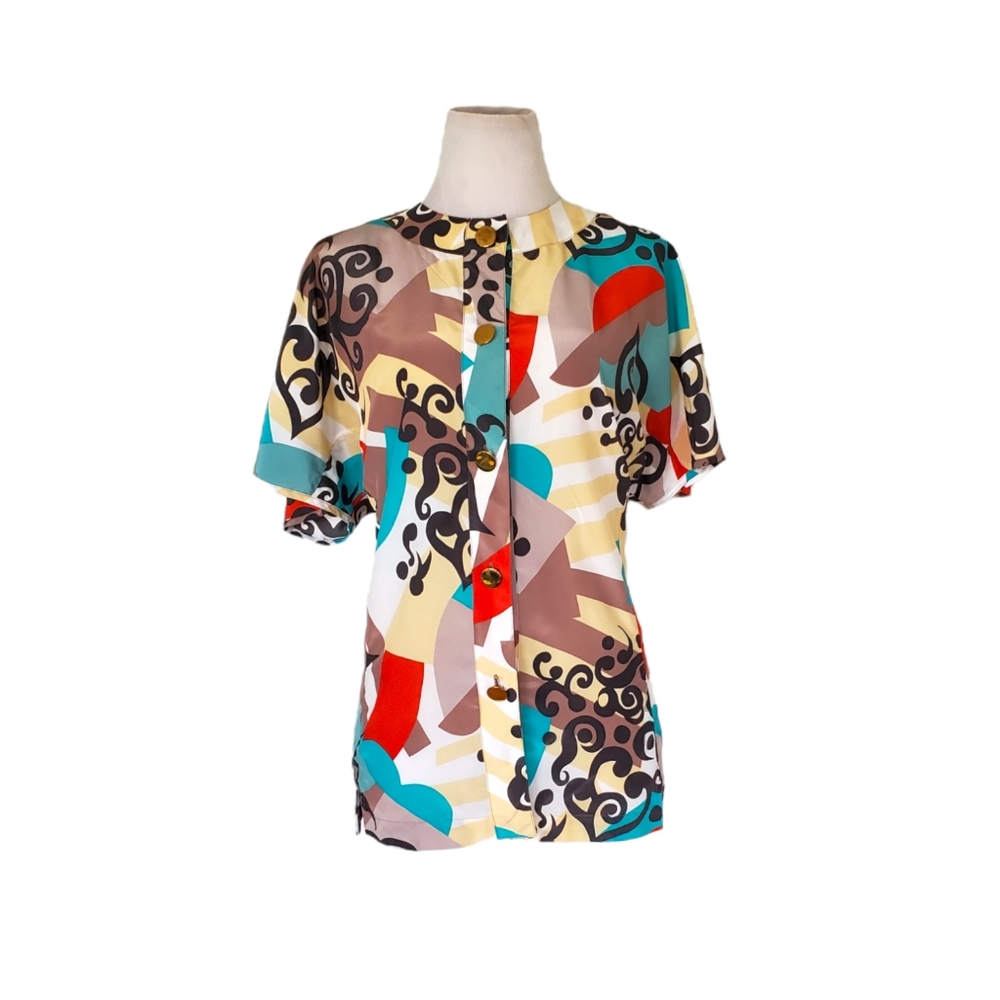 Vintage Abstract Colorful Top - Picture 2 of 9